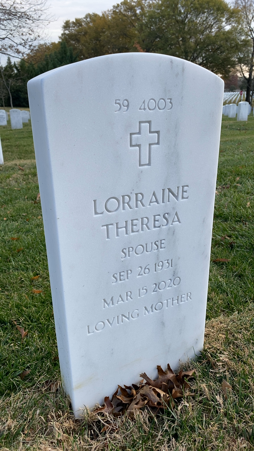 Back of headstone — John Moon