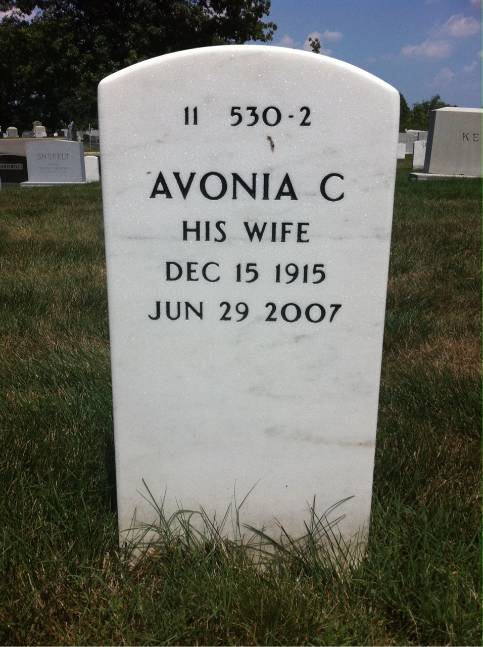 Back of headstone — Raymond Levan