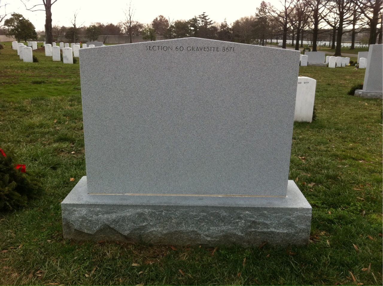 Back of headstone — Jared Rossetto
