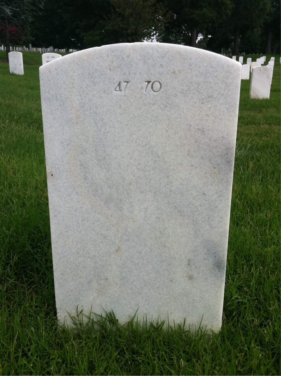 Back of headstone — William W Holland