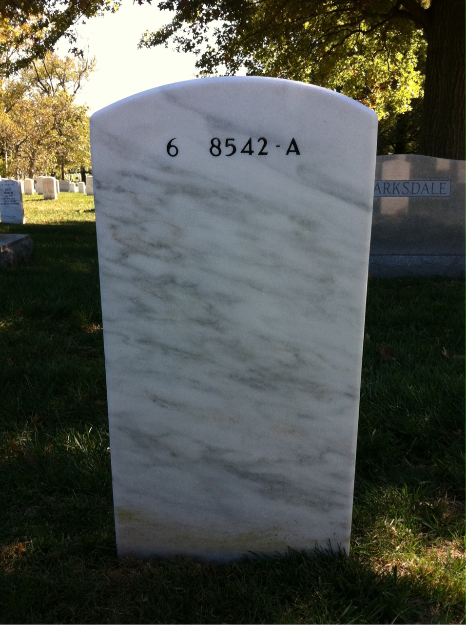 Back of headstone — Edward Blum
