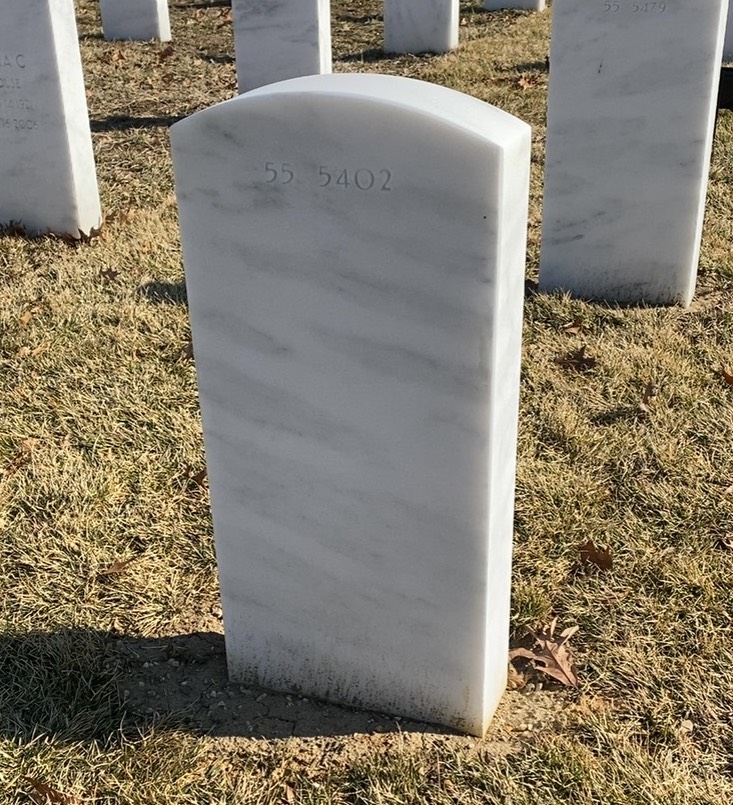 Back of headstone — Frederick Biel
