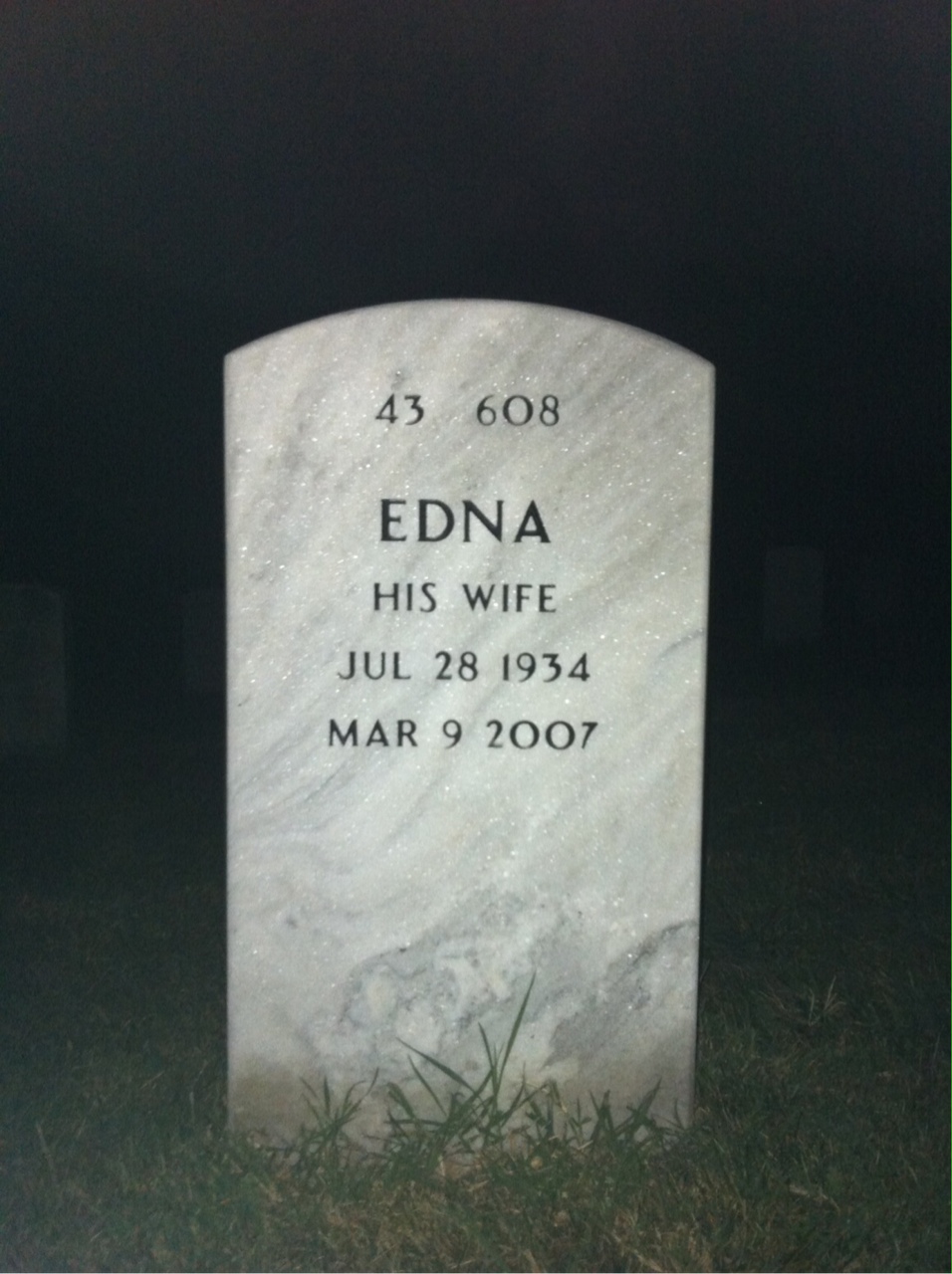 Back of headstone — Donald Johnson