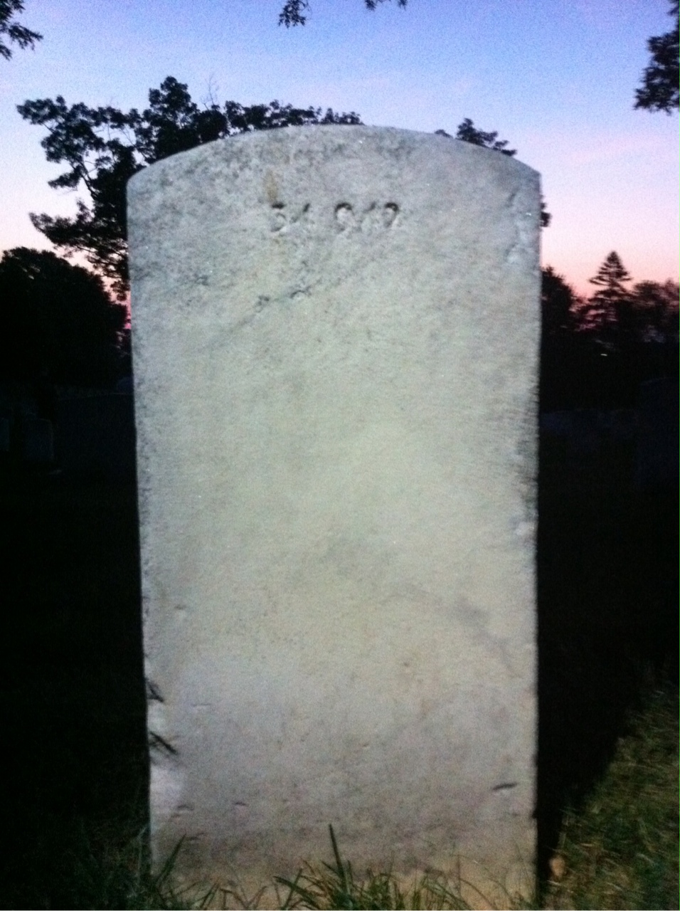 Back of headstone — John Almer