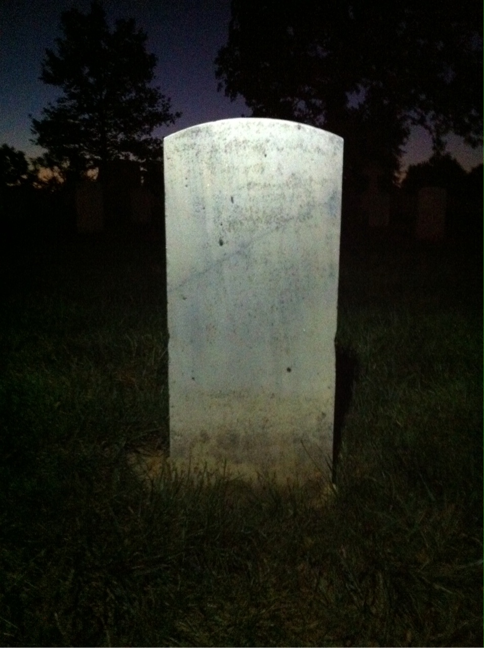 Back of headstone — Robert Morrison