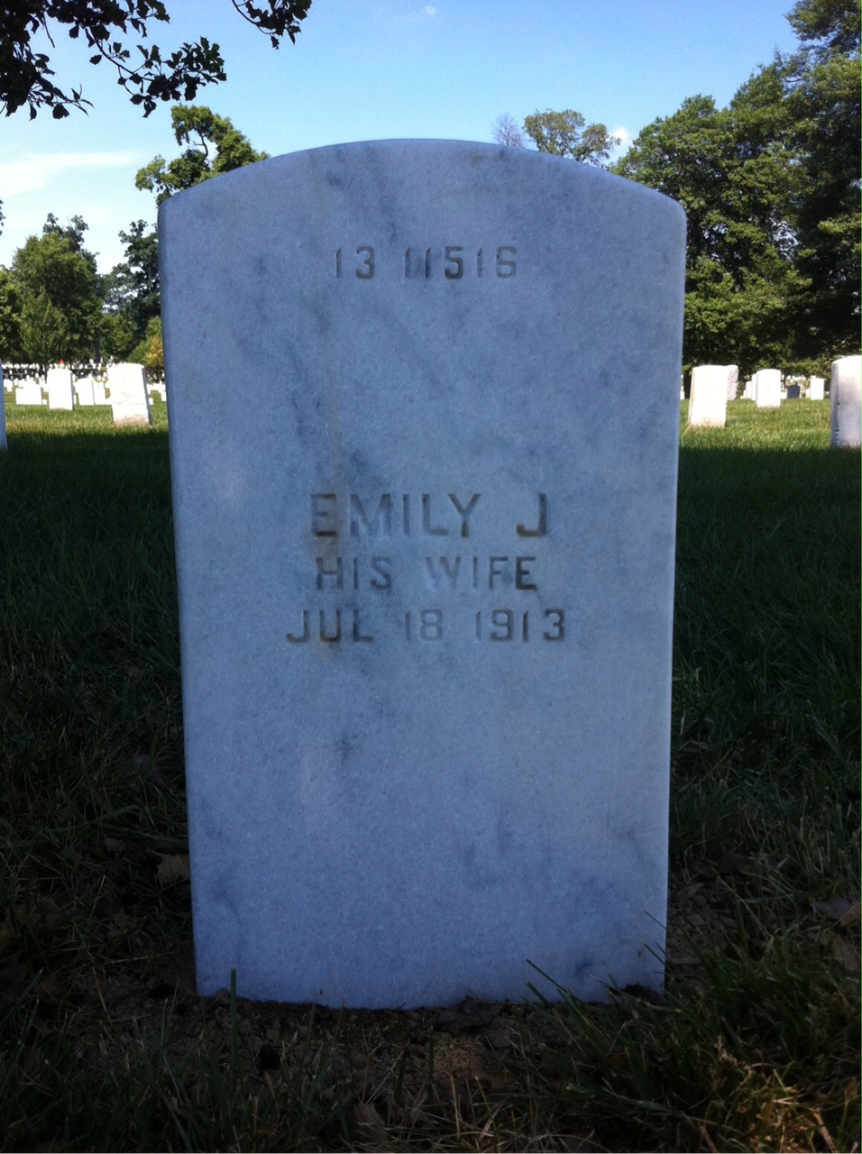 Back of headstone — William Alden