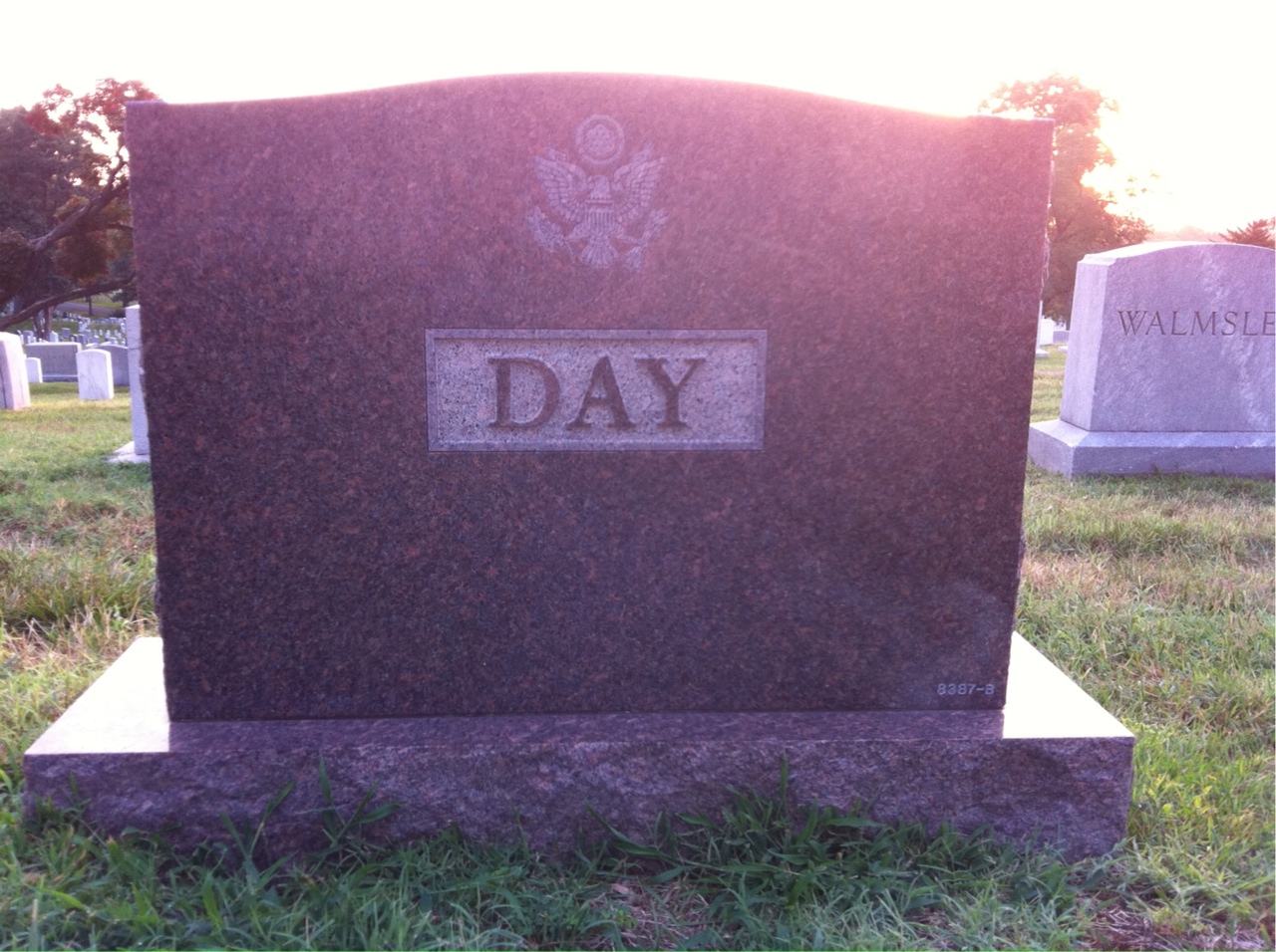 Back of headstone — Kenneth Day