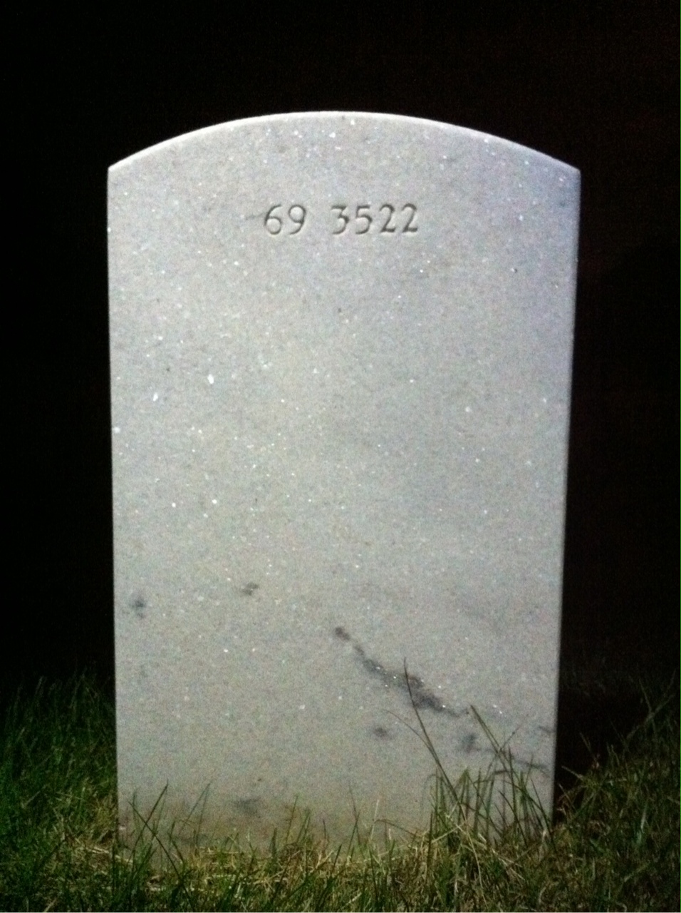 Back of headstone — William Arnold