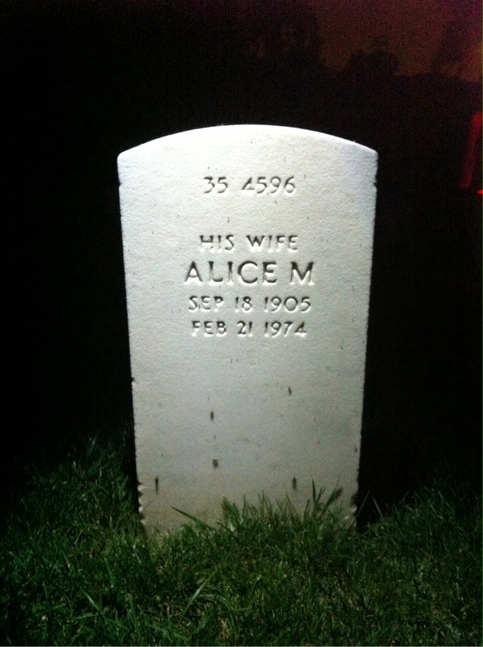 Back of headstone — Thomas Bailey