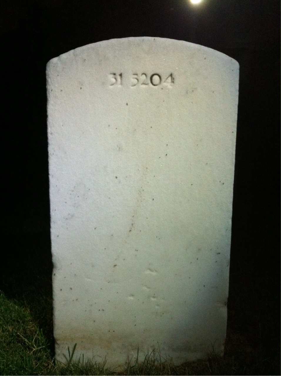 Back of headstone — Tyler Annadale