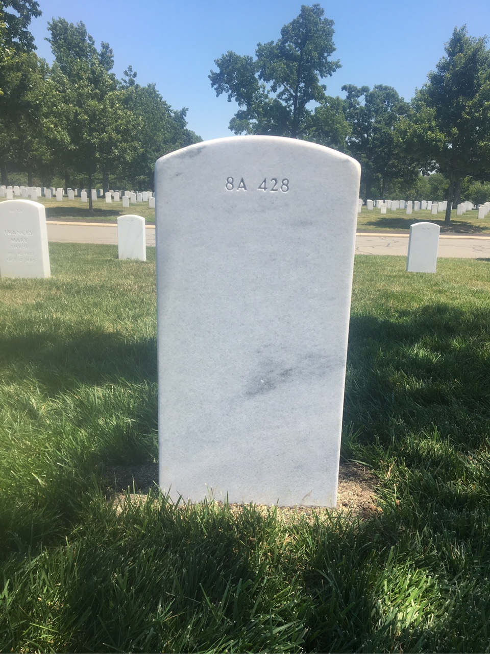 Back of headstone — Victor Hugo Peck