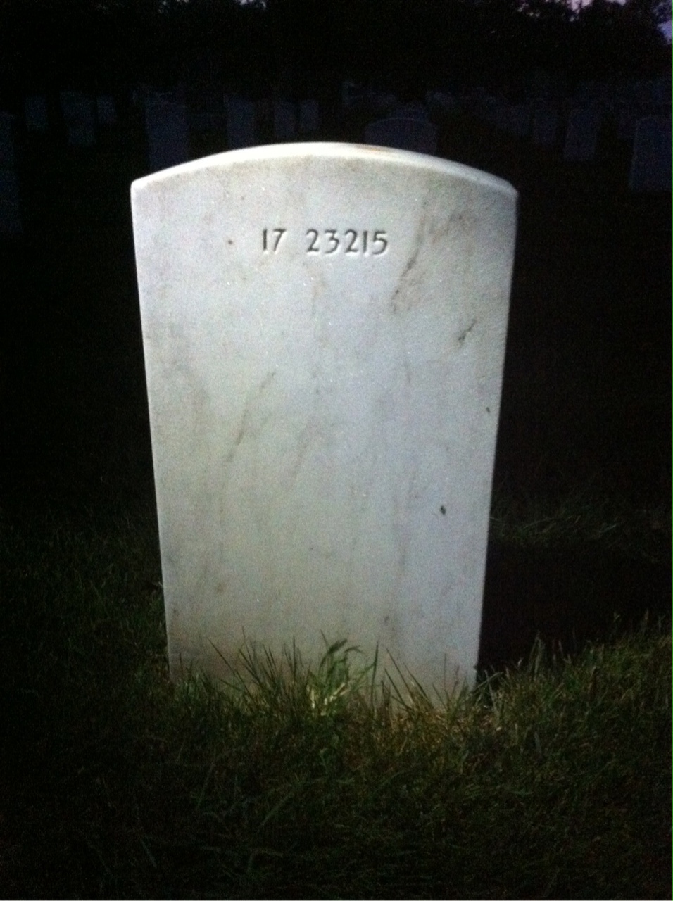 Back of headstone — Oliver Bennett
