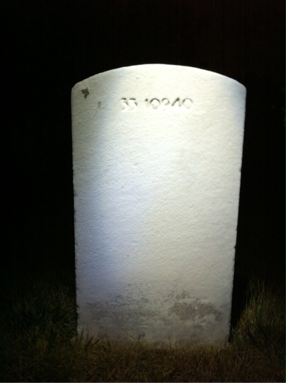 Back of headstone — Stephen Mills