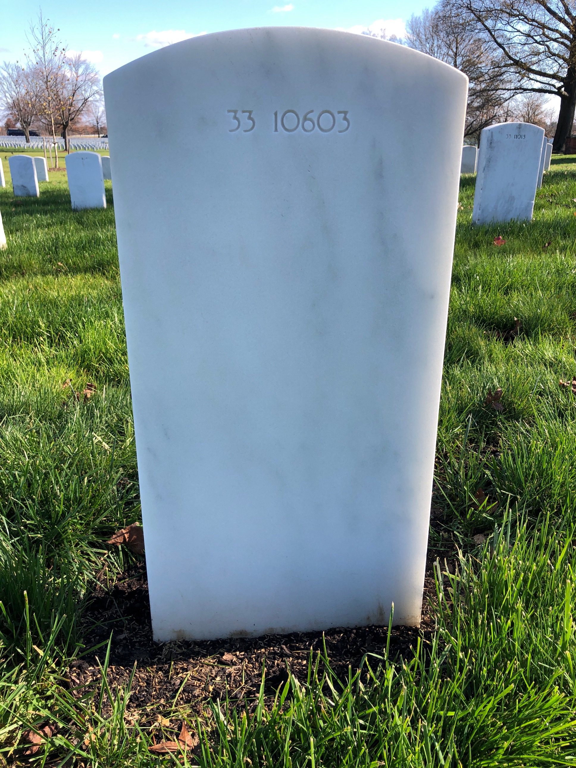 Back of headstone — Hollis Morris