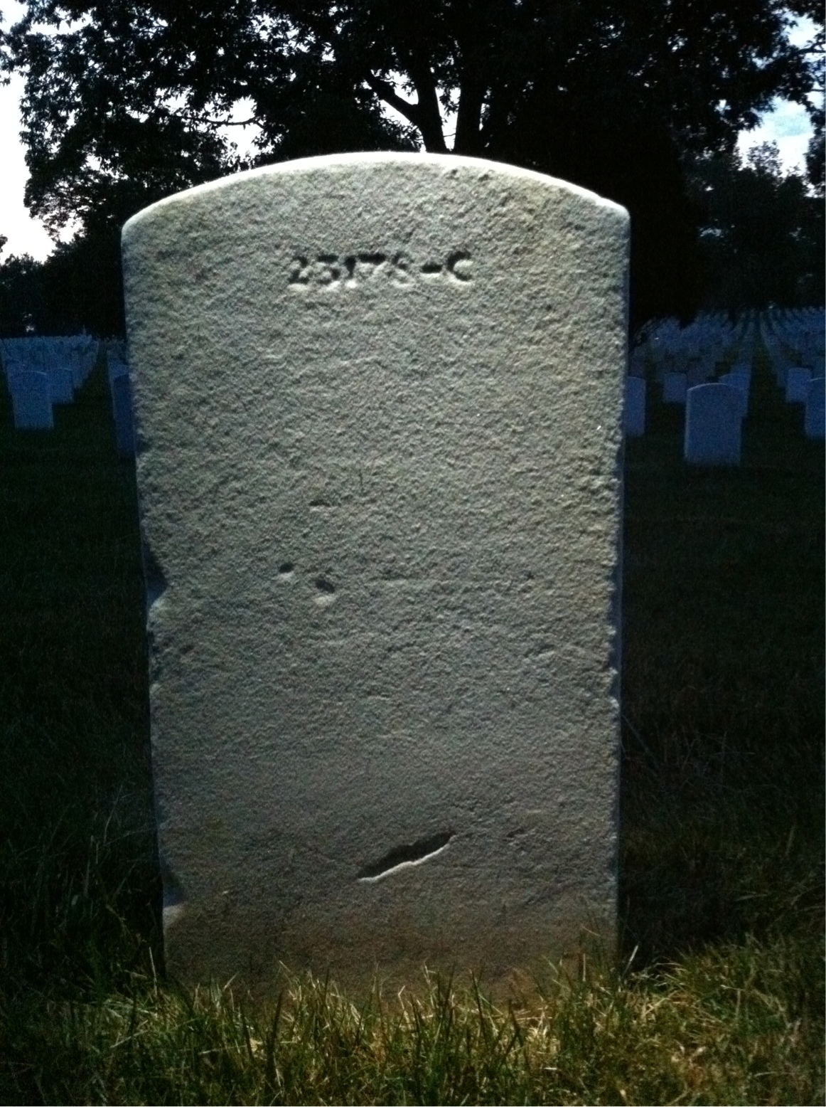 Back of headstone — George Myers