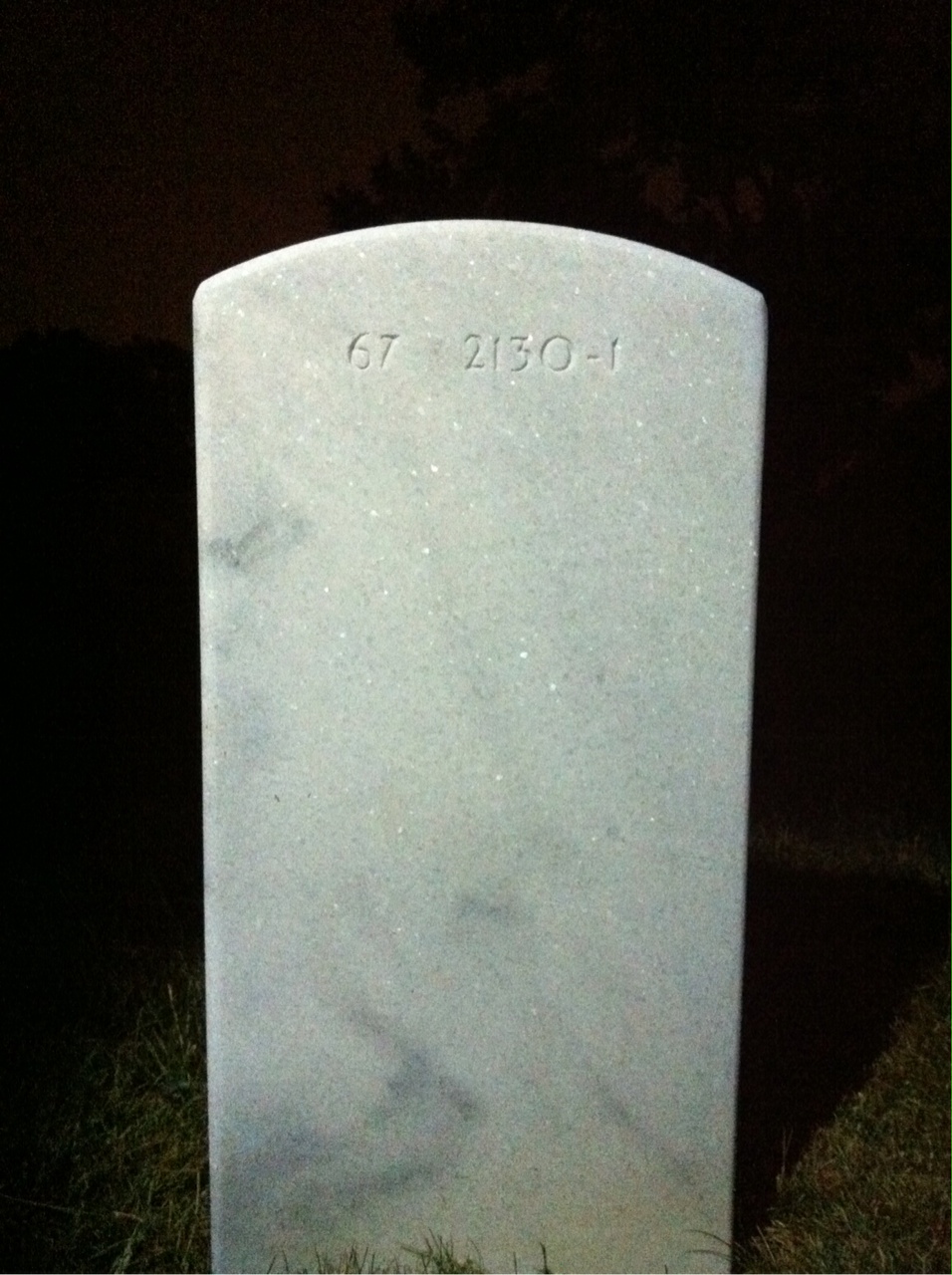 Back of headstone — Marion Grabe