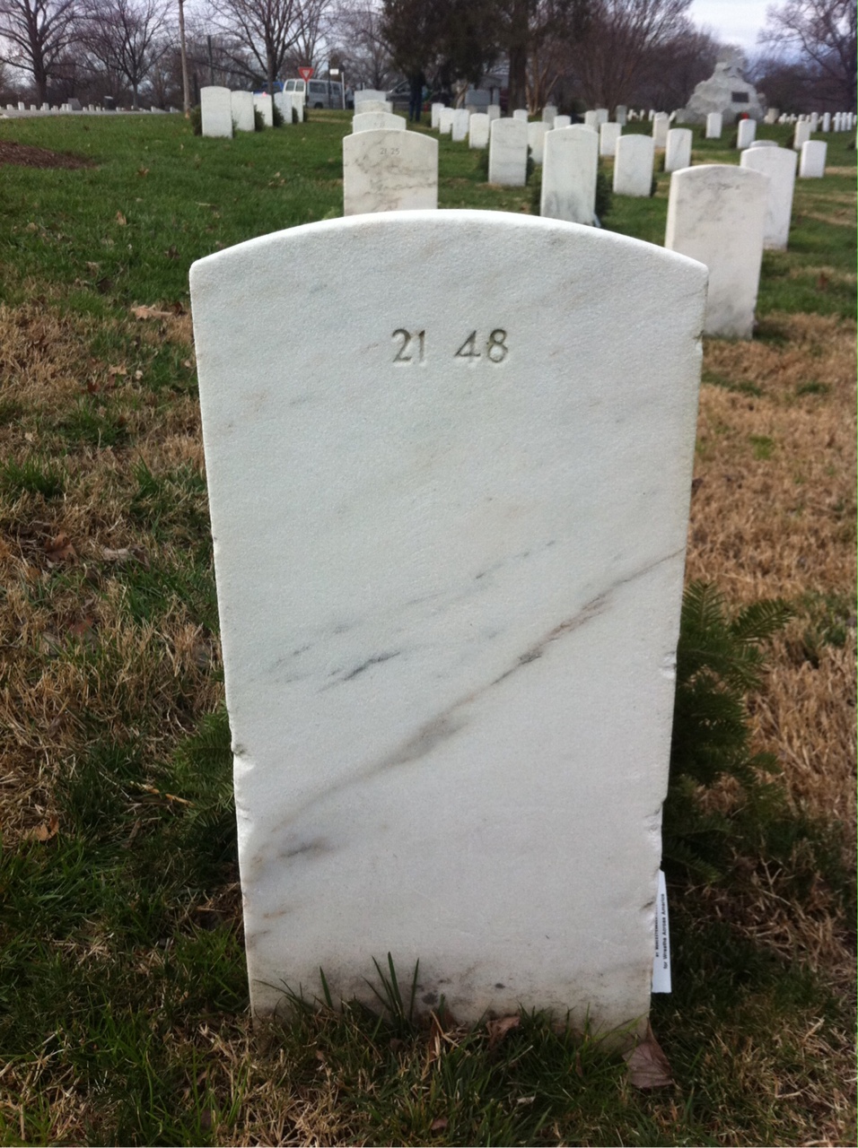 Back of headstone — Malvina Backofen