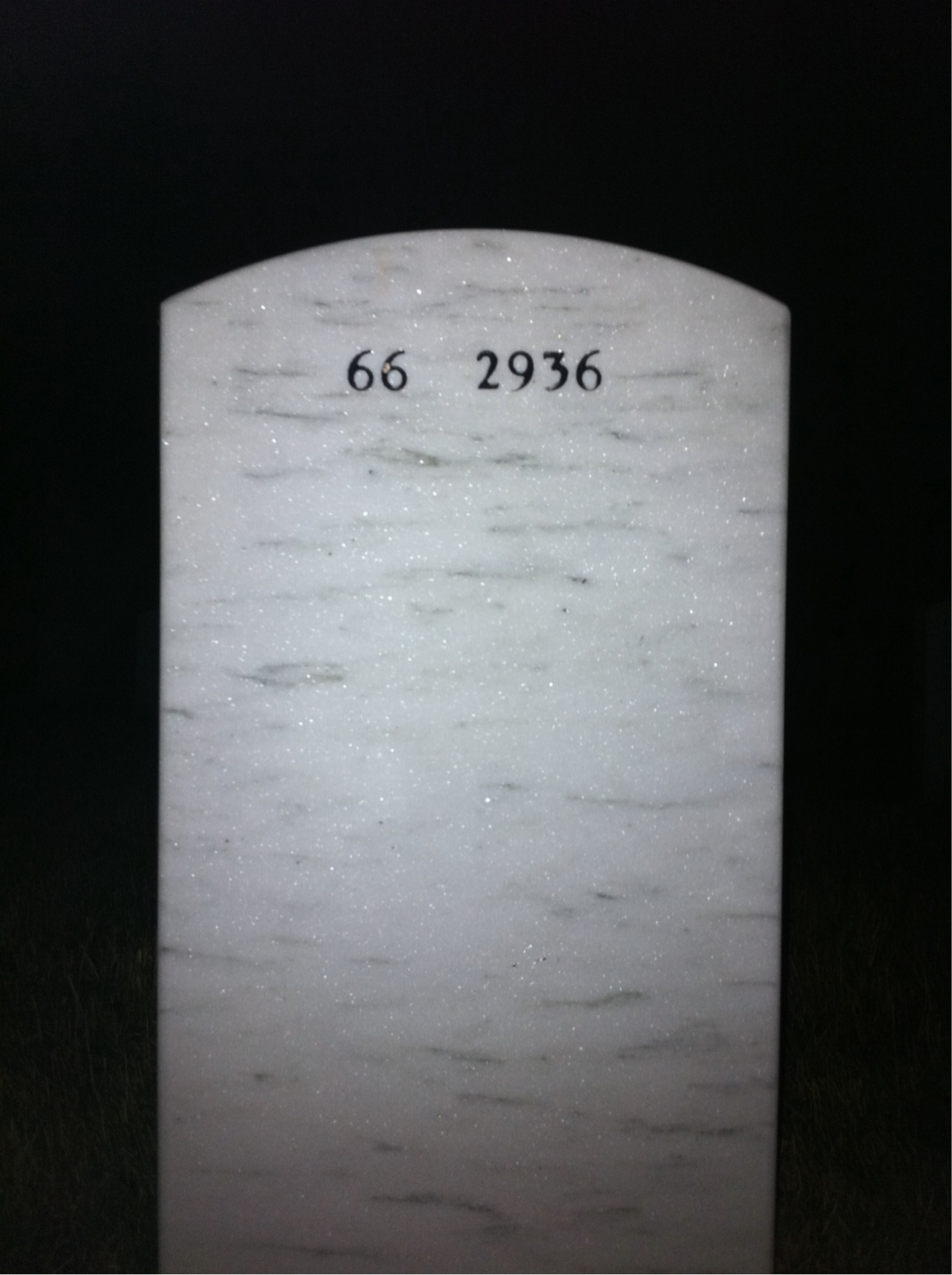 Back of headstone — Russell Garrow