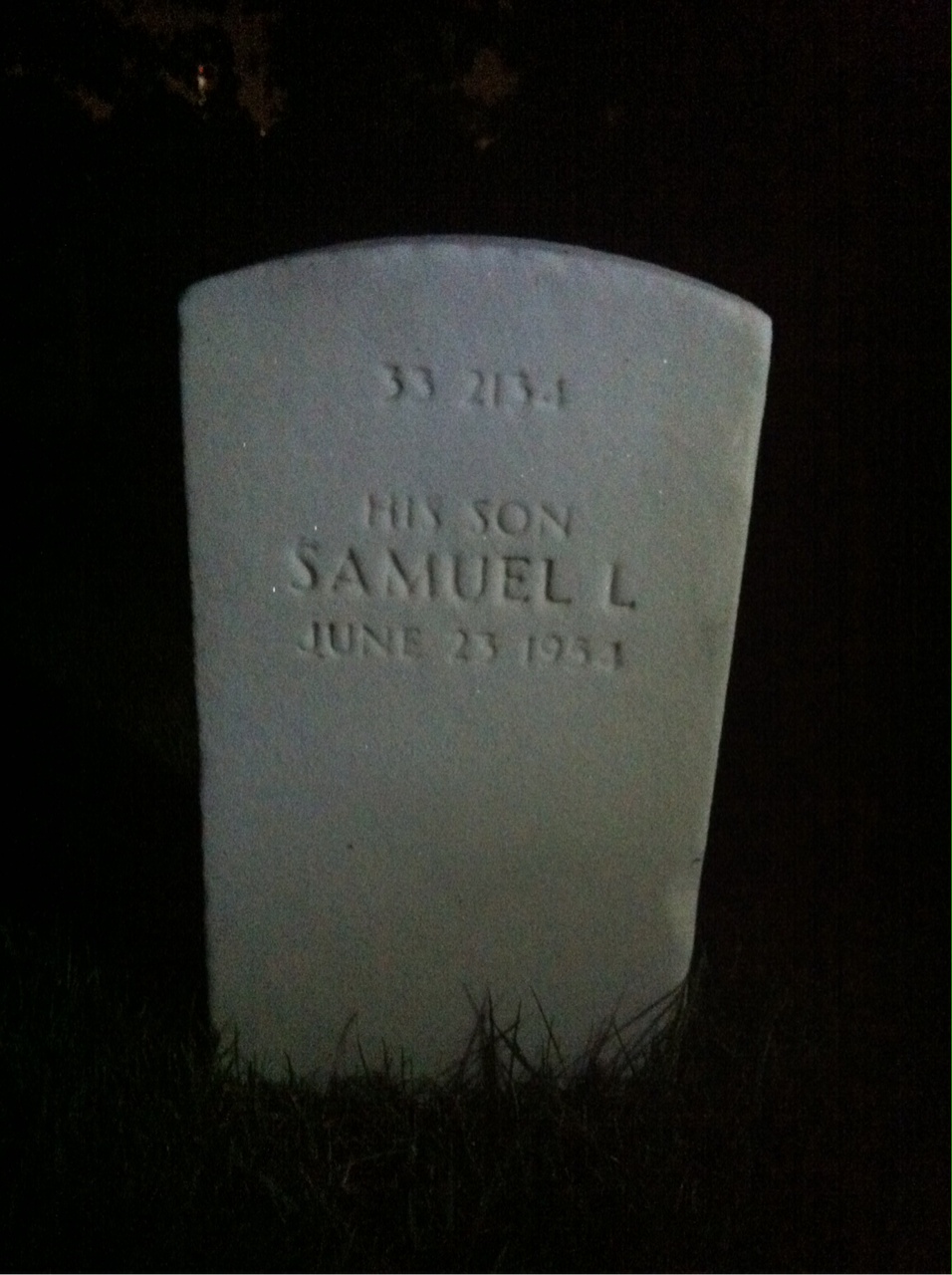 Back of headstone — Samuel Monroe