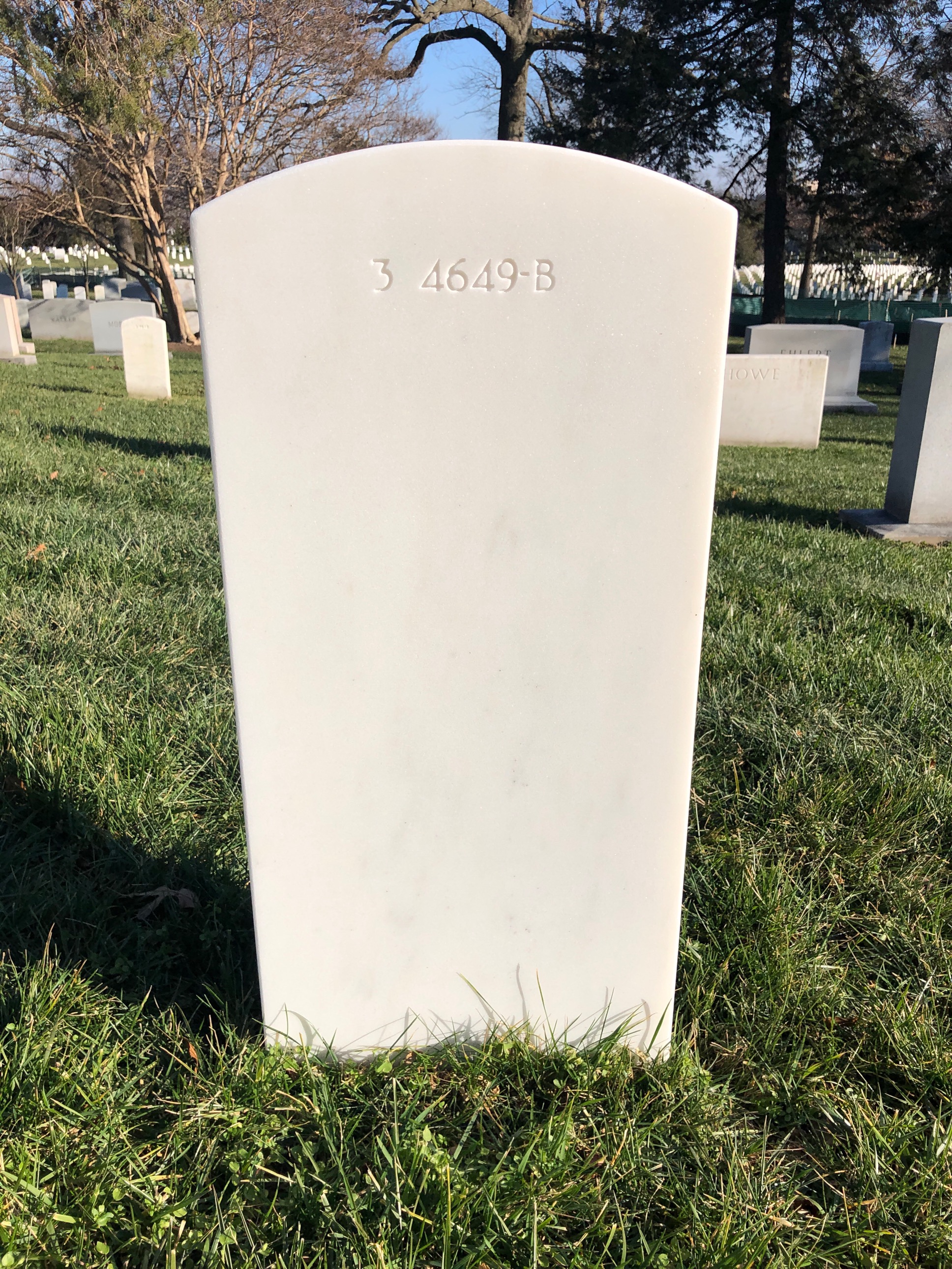 Back of headstone — Arthur Wallace