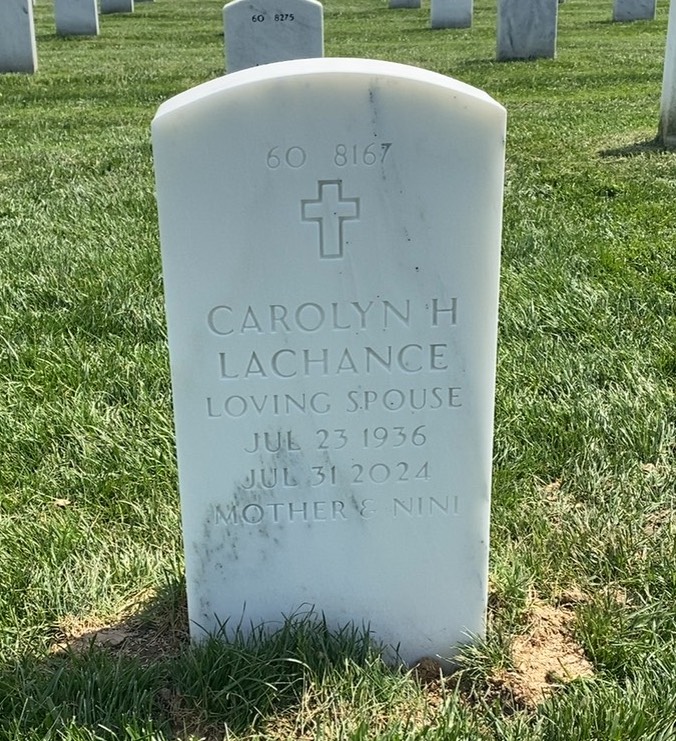 Back of headstone — George Lachance