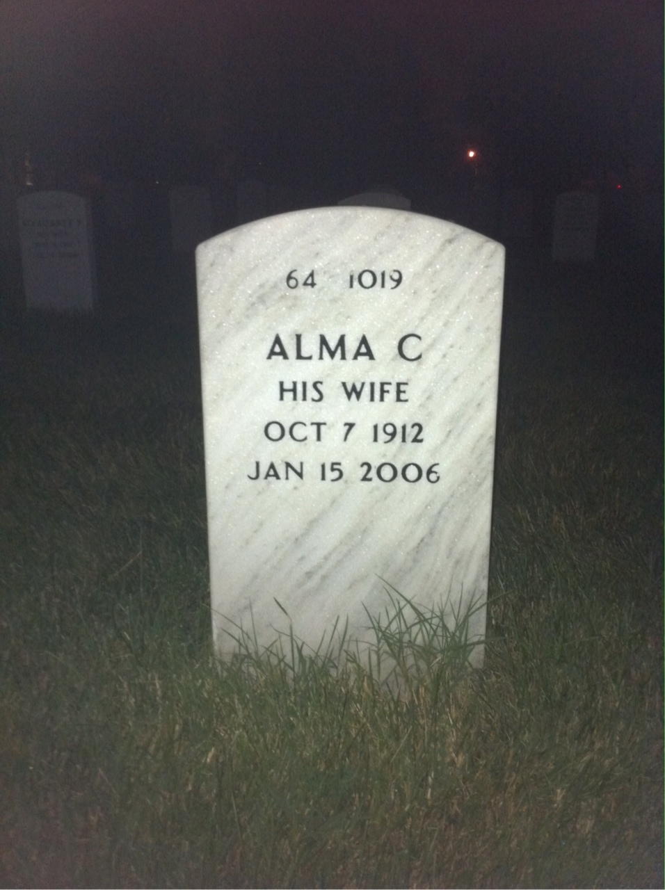 Back of headstone — Walter Geter