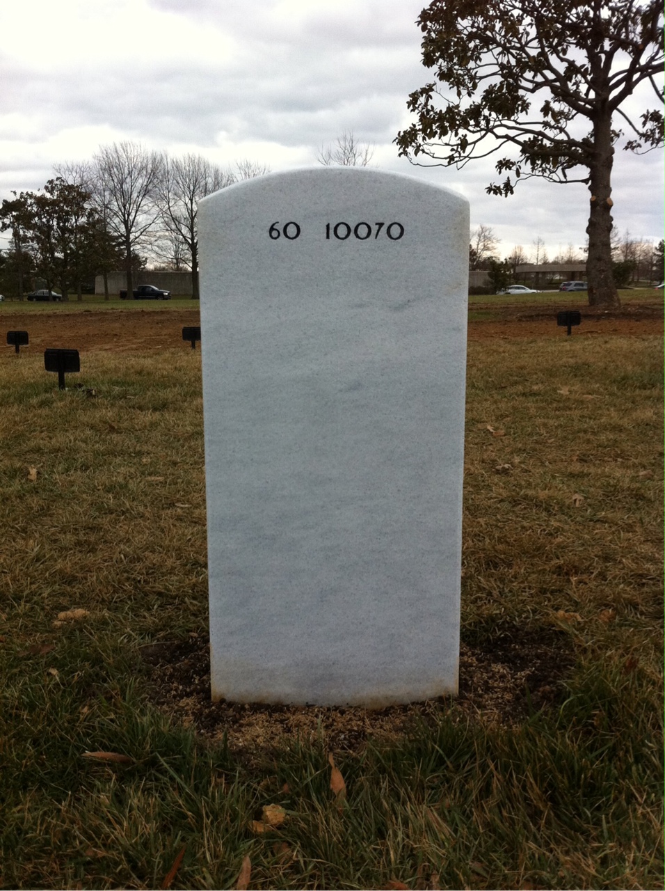Back of headstone — Eugene Mills