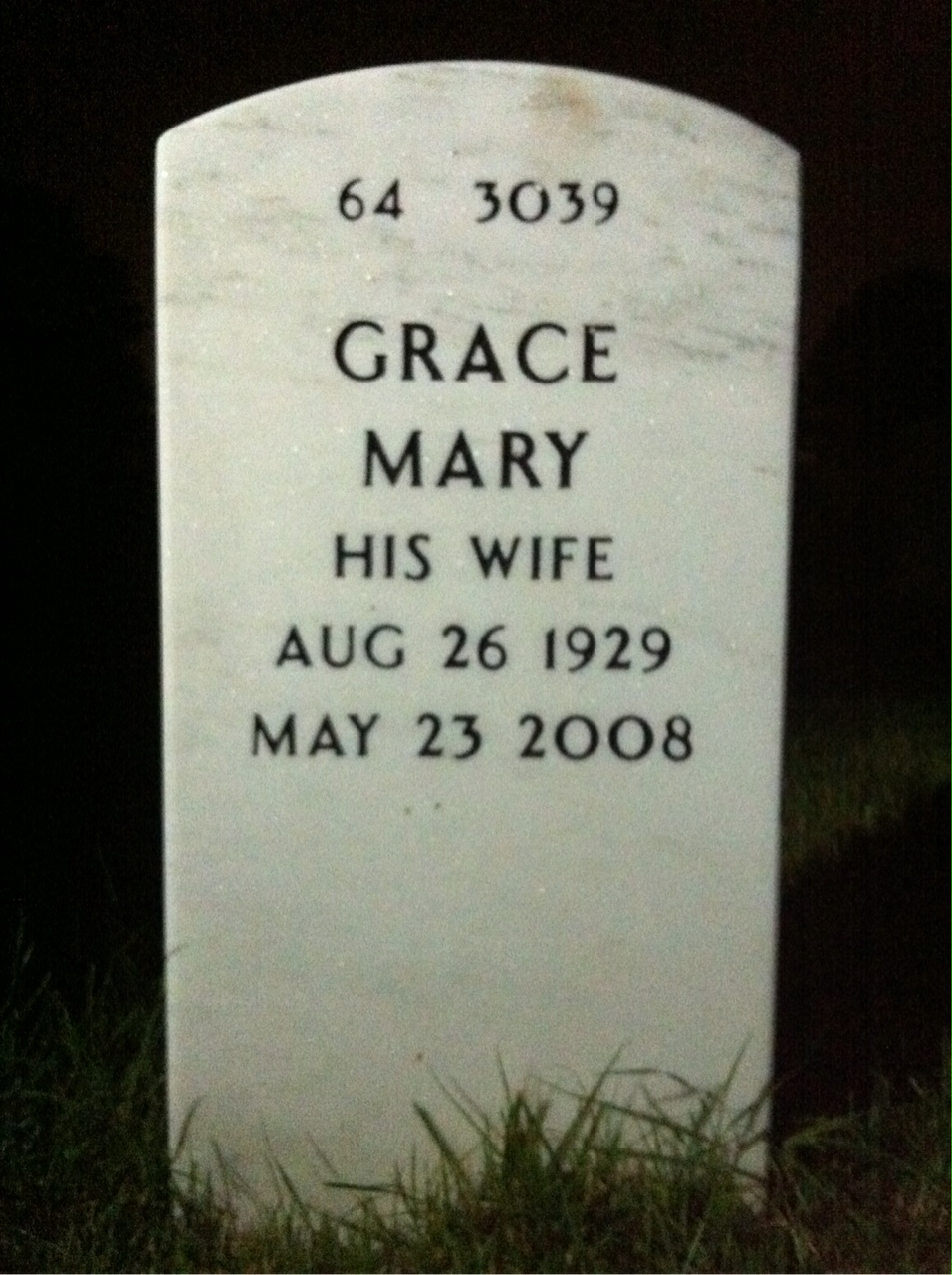 Back of headstone — Carroll Jones