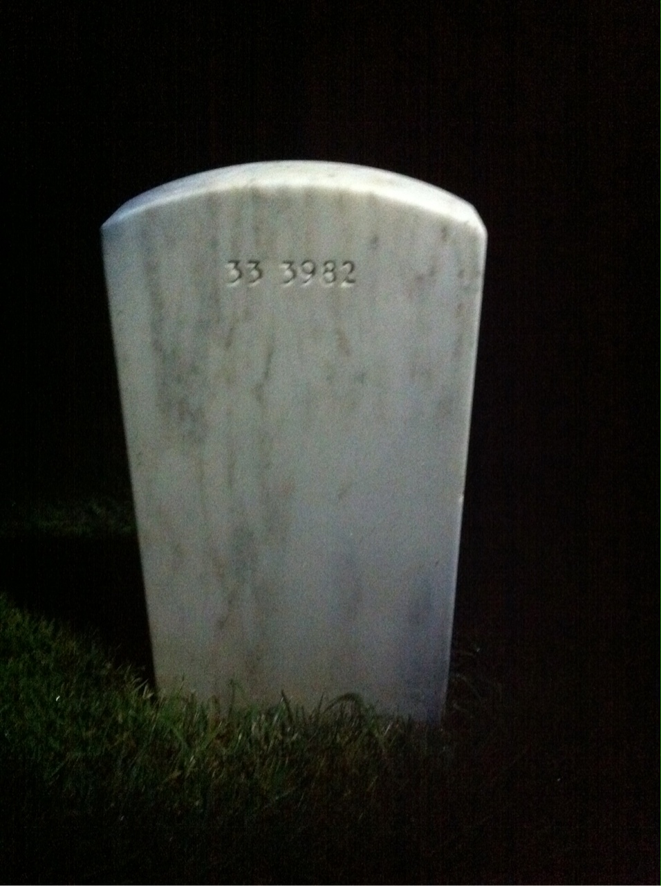 Back of headstone — Donald Austin
