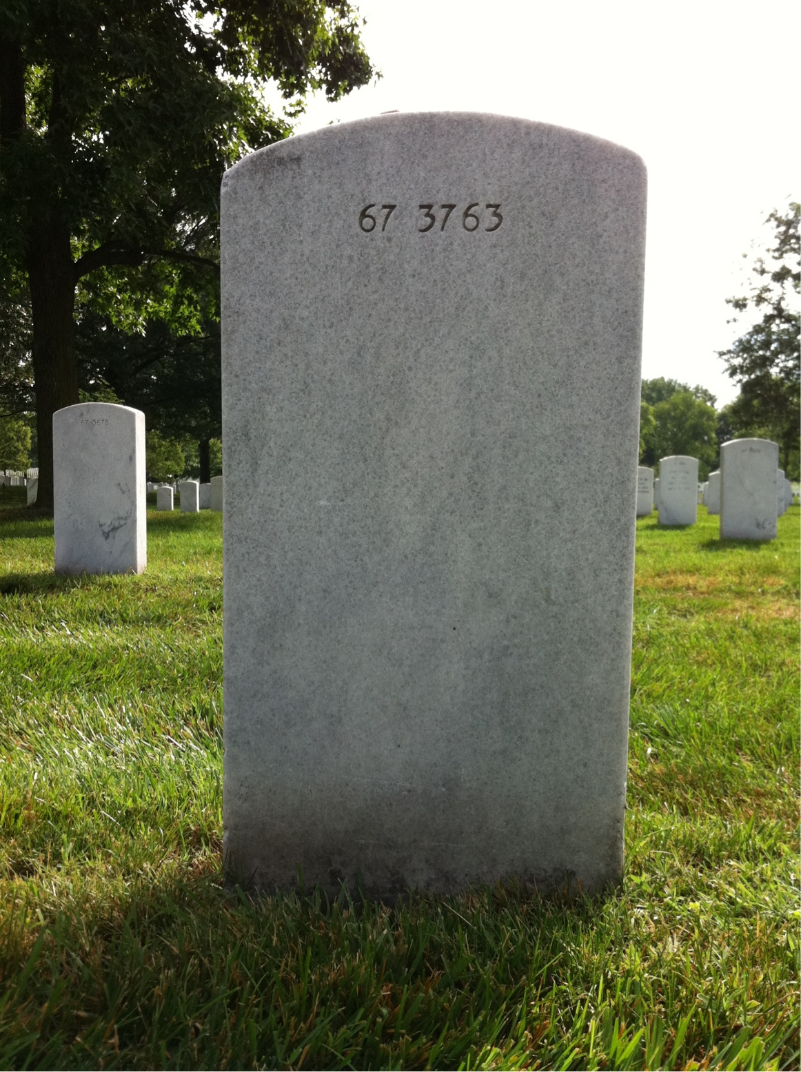 Back of headstone — James Milton