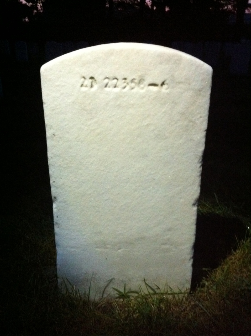 Back of headstone — Irene Moore