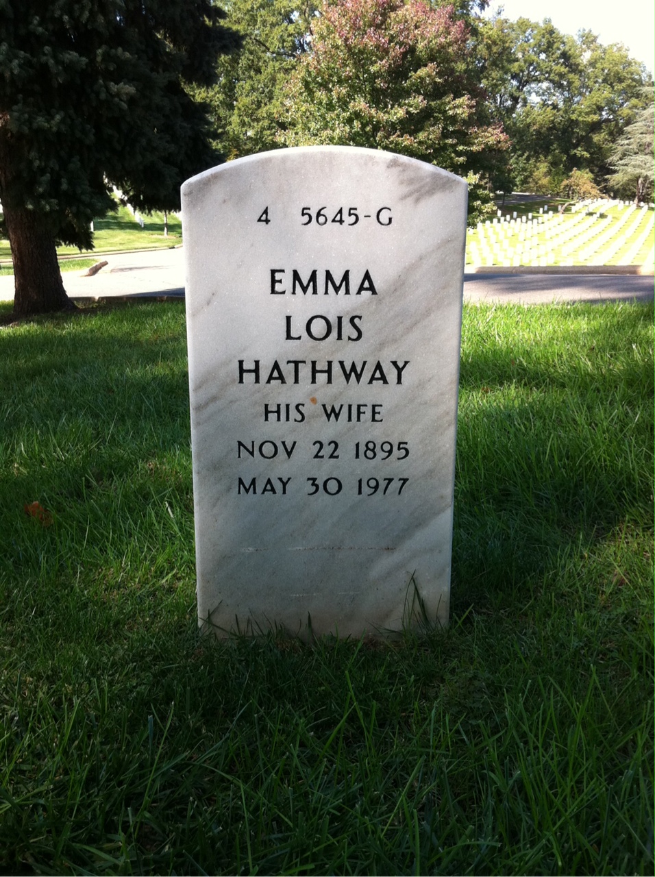Back of headstone — William E Price