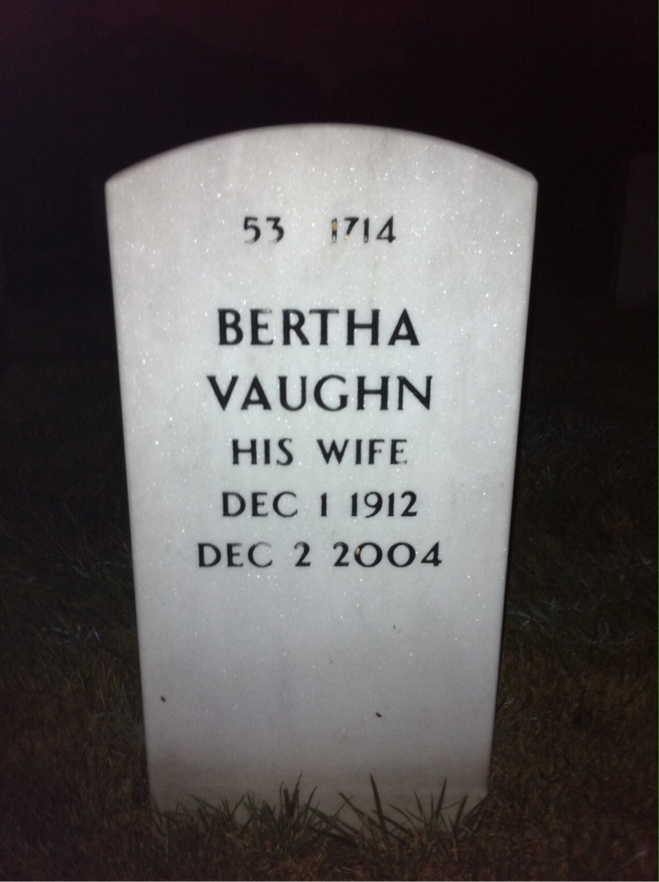 Back of headstone — Fred Robinson