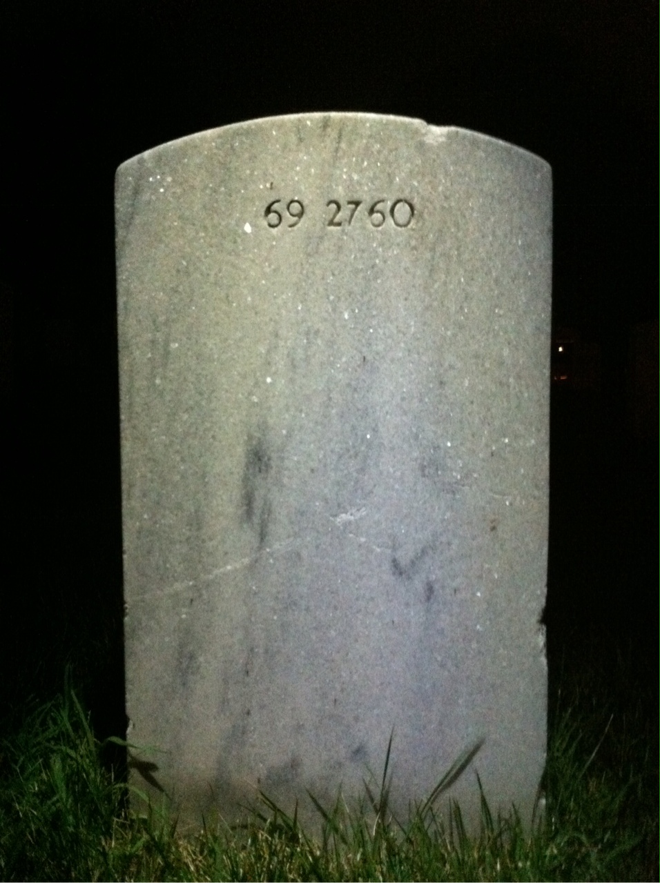Back of headstone — Thomas Gregory Seaton
