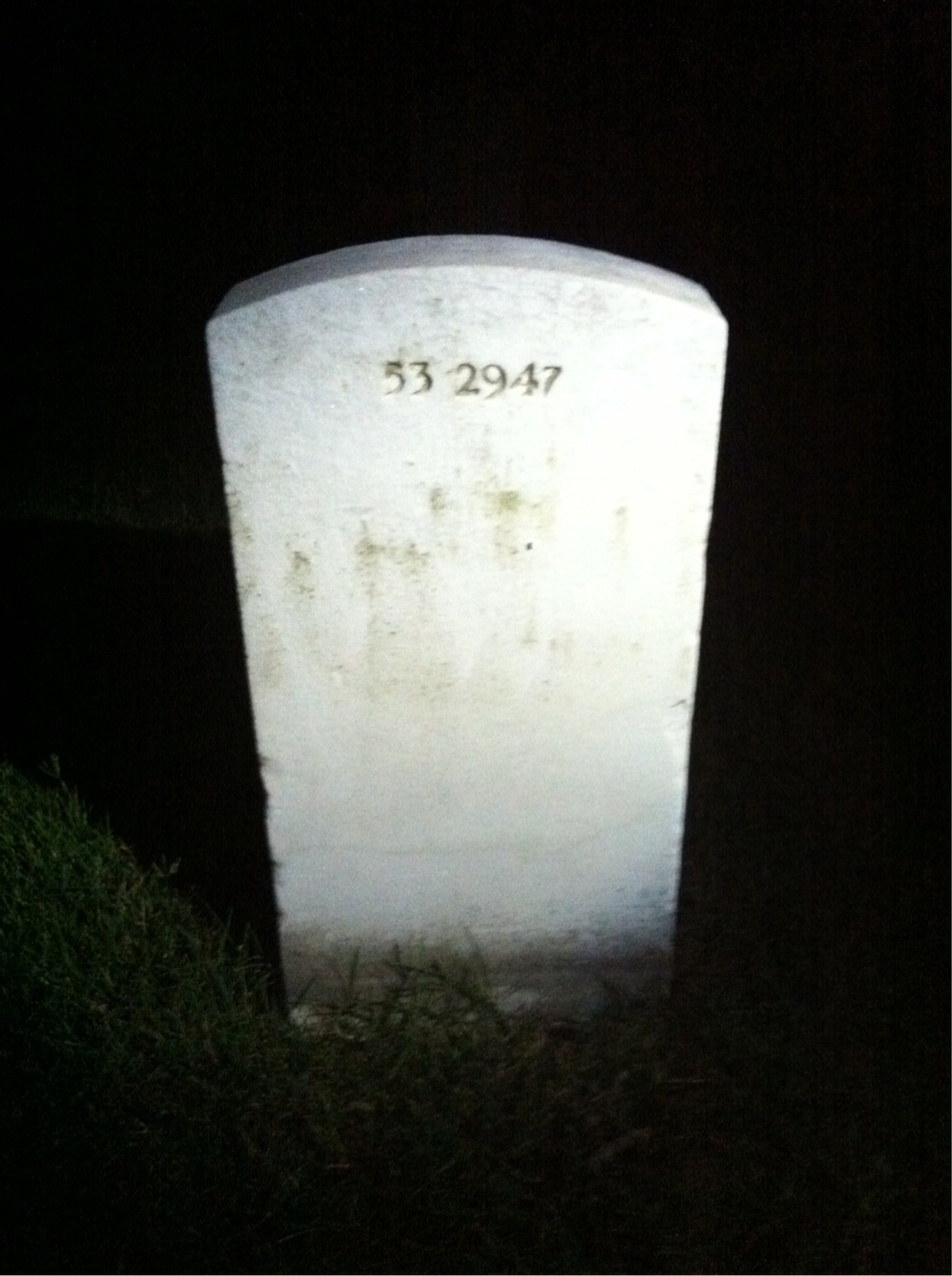 Back of headstone — Arthur Myers