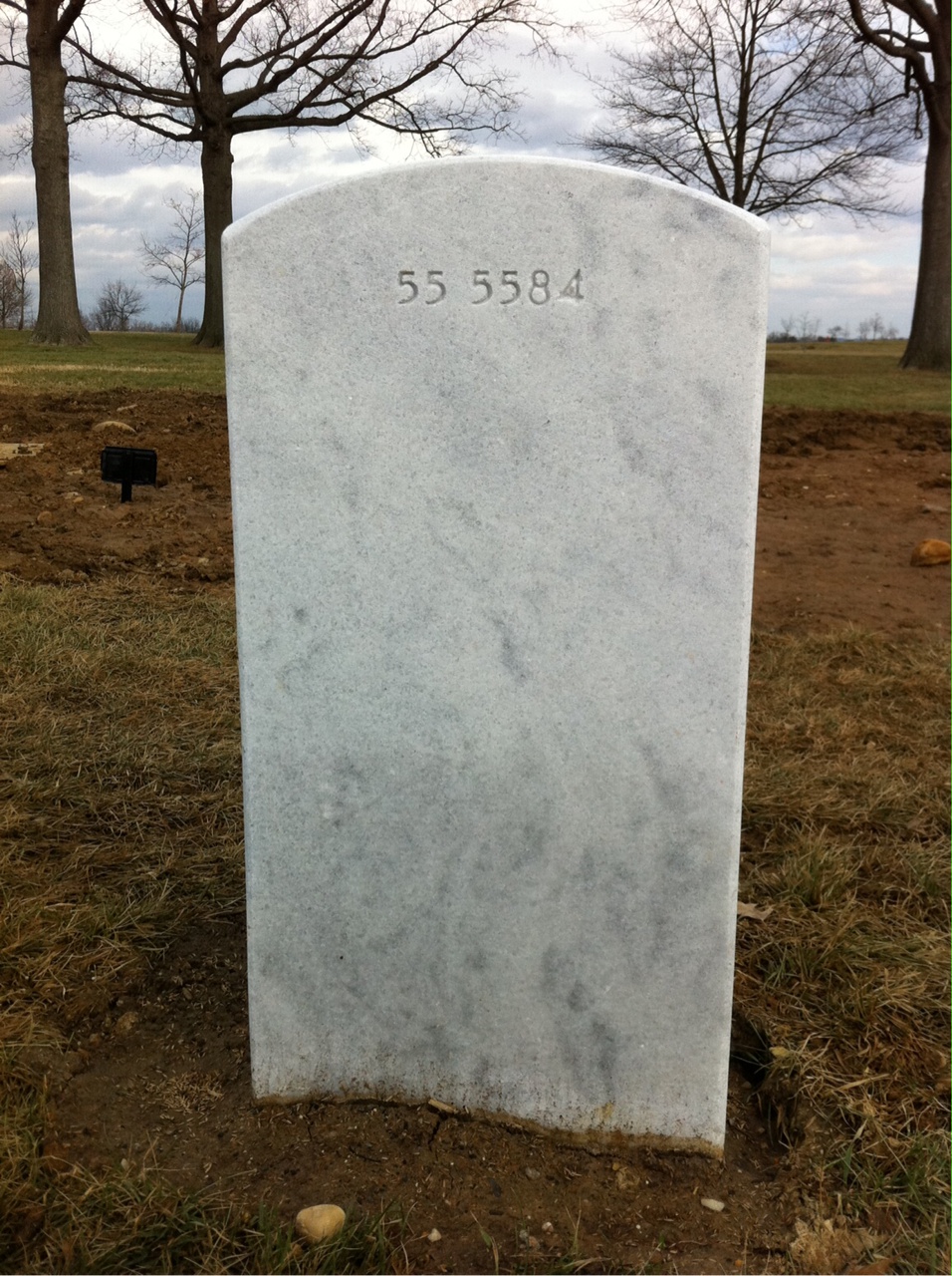Back of headstone — Mark Moore