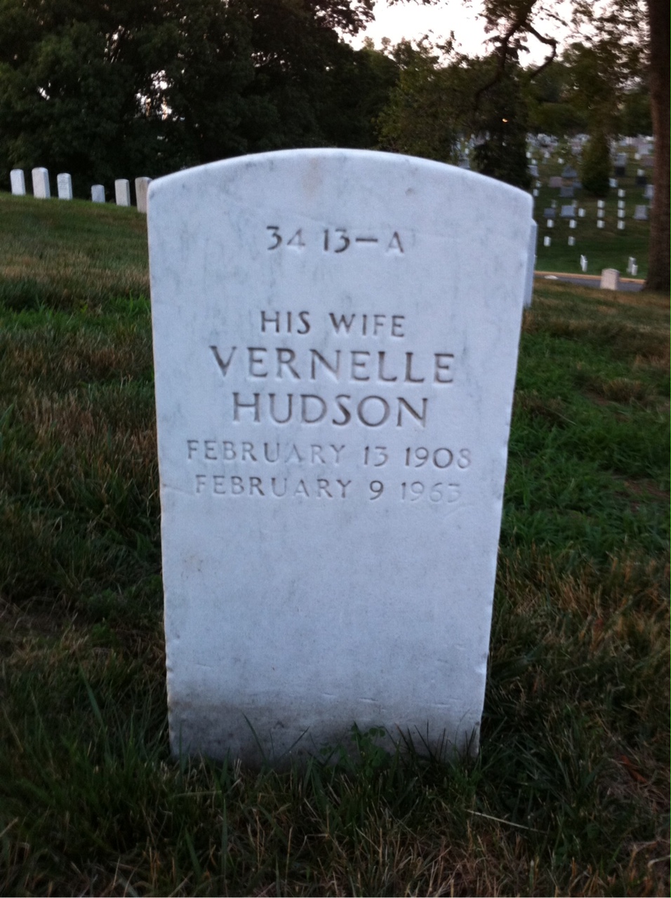 Back of headstone — Vernelle Armstrong