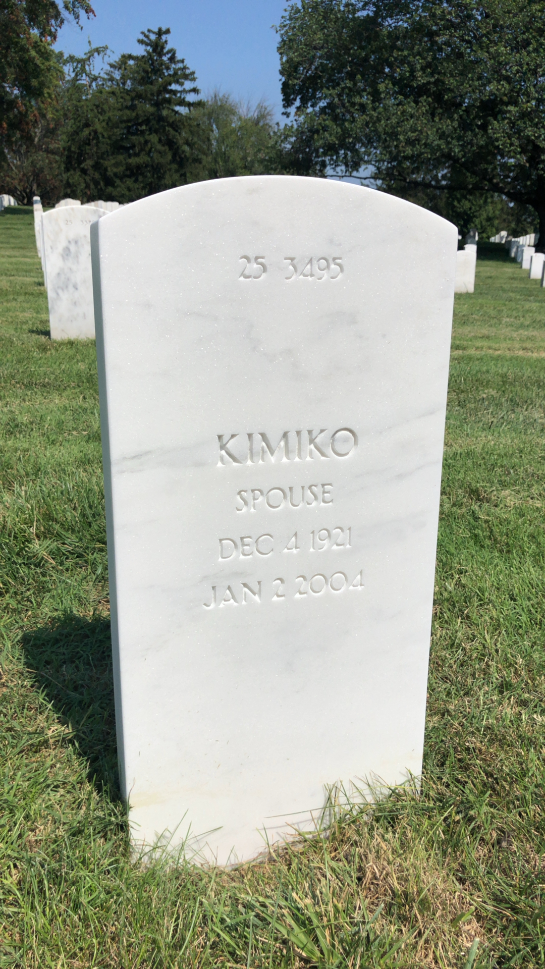 Back of headstone — Jimmie Kanaya