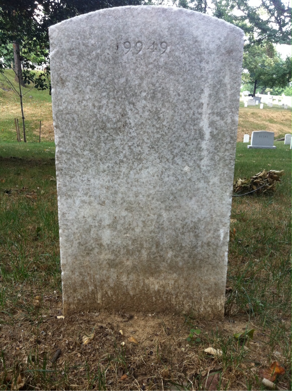 Back of headstone — Harry Aldag