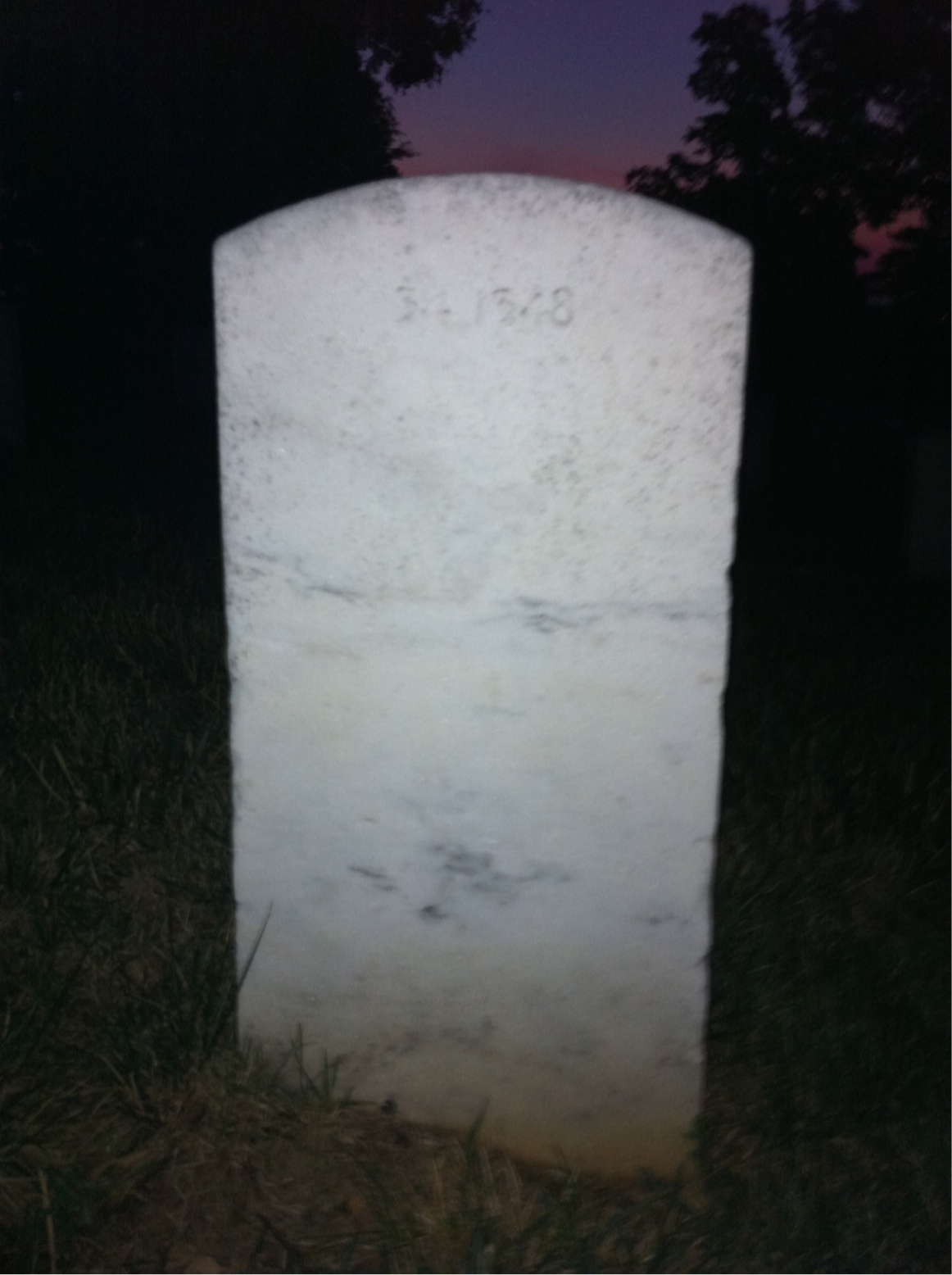 Back of headstone — Isaac Bradburn