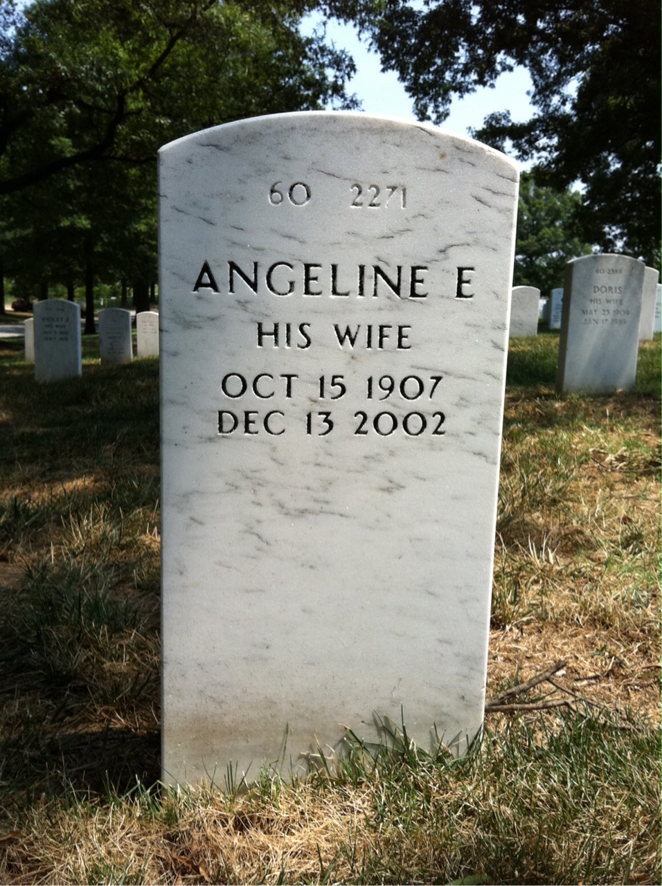 Back of headstone — Raymond Woodward