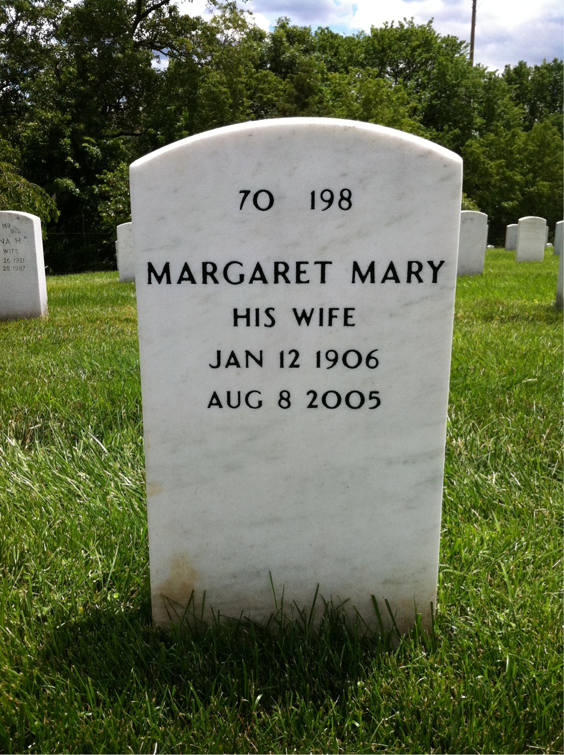 Back of headstone — Chester Davidson
