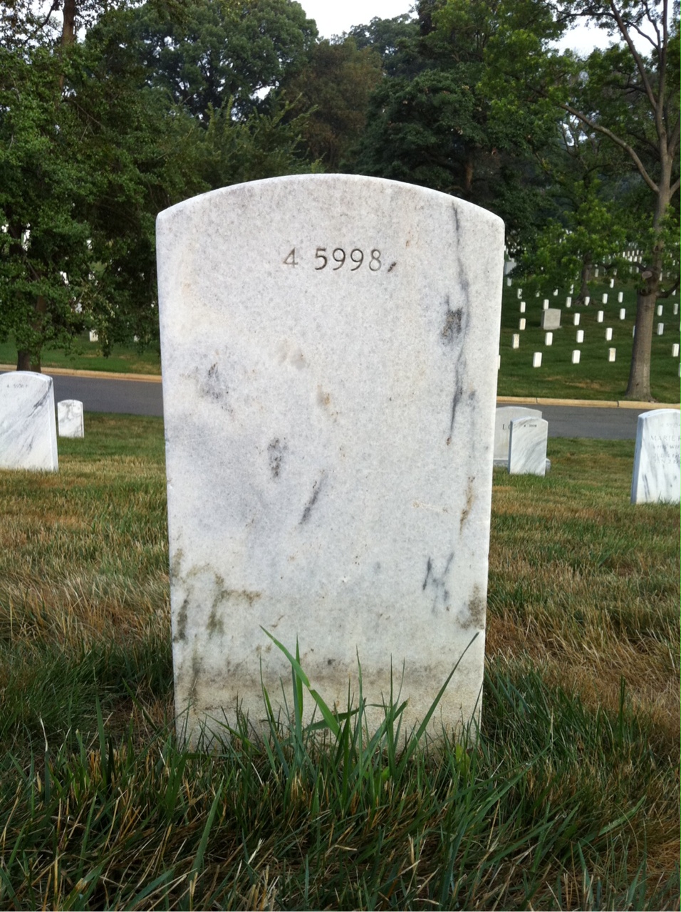 Back of headstone — John C Hacker