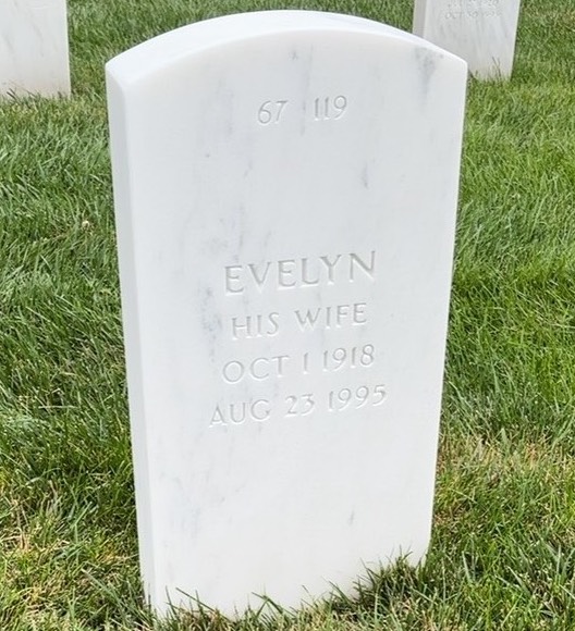 Back of headstone — Herman Strock