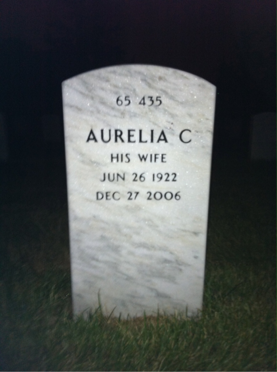 Back of headstone — Ernest Kulik