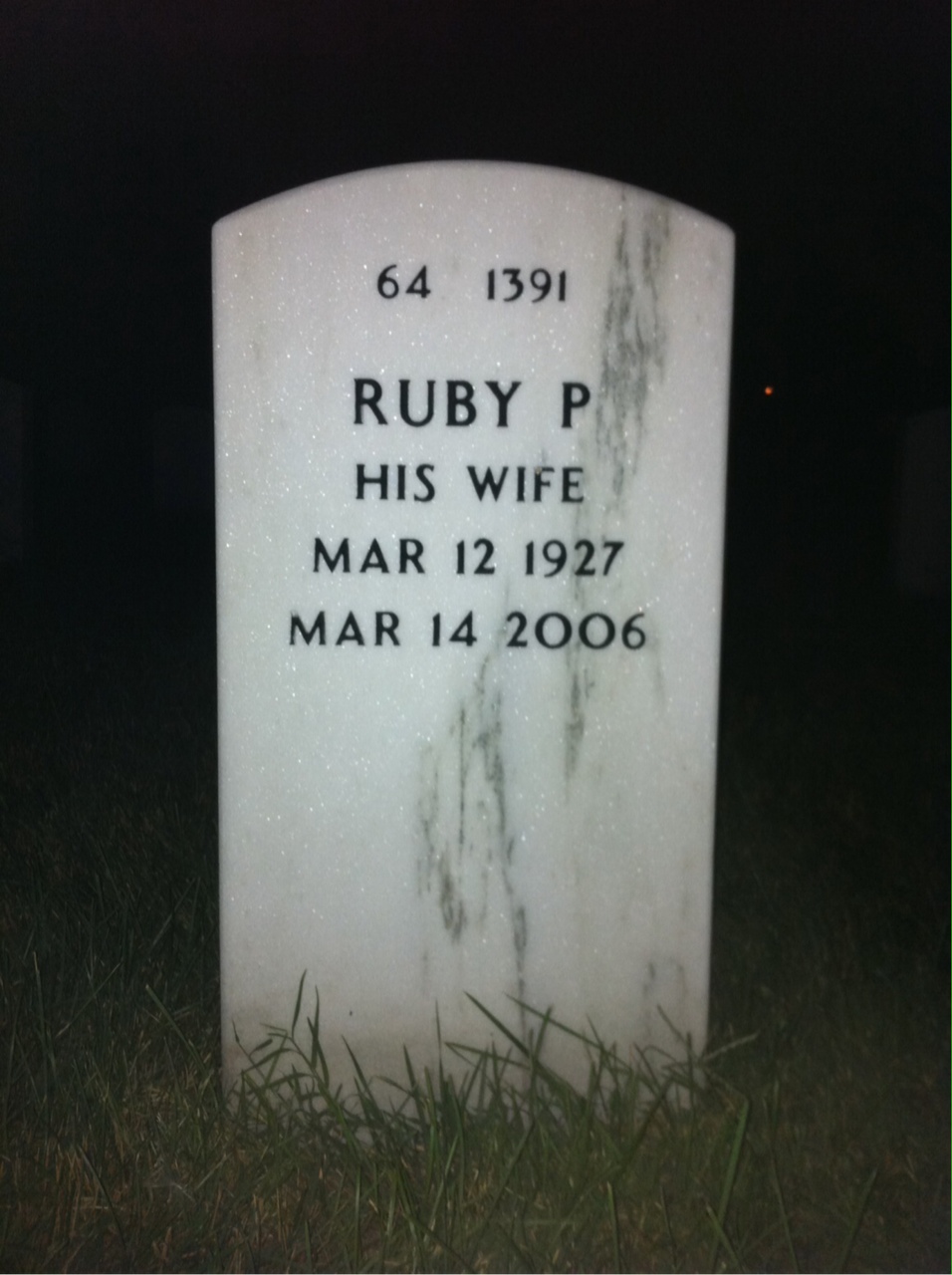 Back of headstone — William Raley