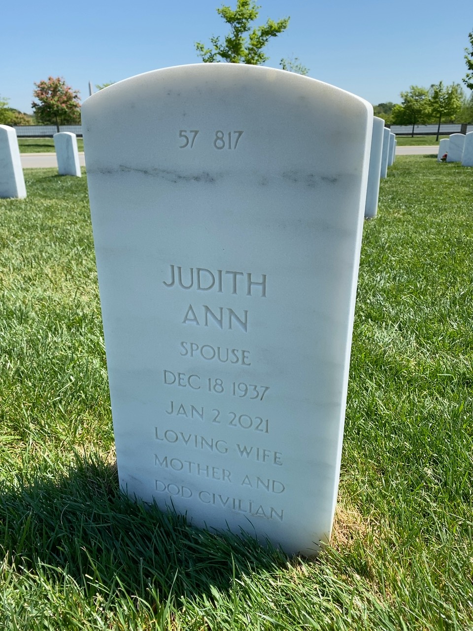Back of headstone — Richard Bednar