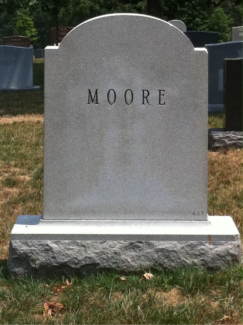 Back of headstone — Marian Moore
