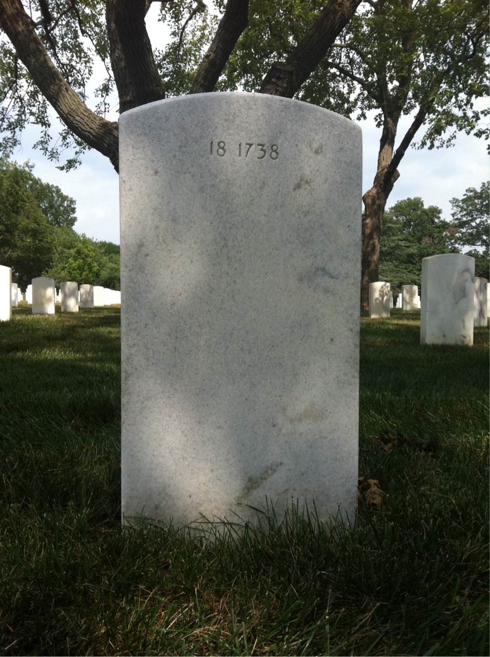 Back of headstone — Clarence Corey
