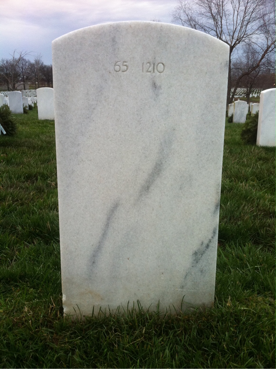 Back of headstone — William Ritter Nusz
